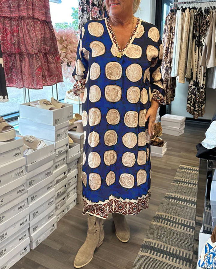 Marlowe™ | Women’s Long Sleeve Scoop Neck Printed Dress