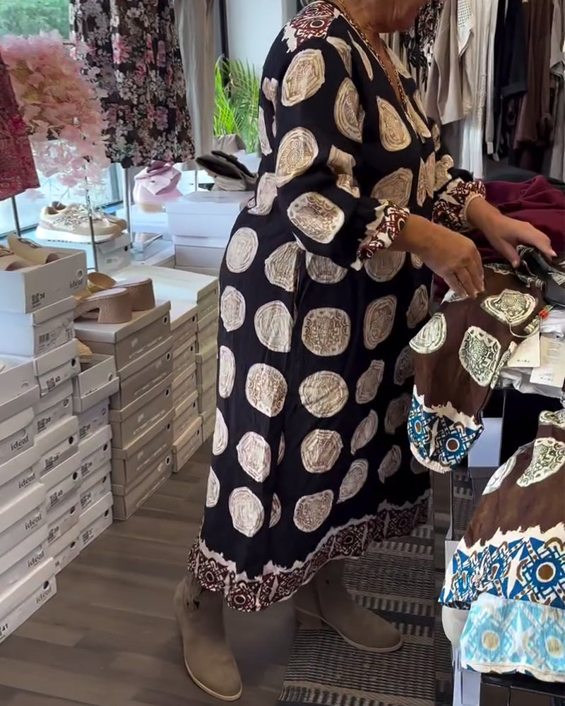 Marlowe™ | Women’s Long Sleeve Scoop Neck Printed Dress