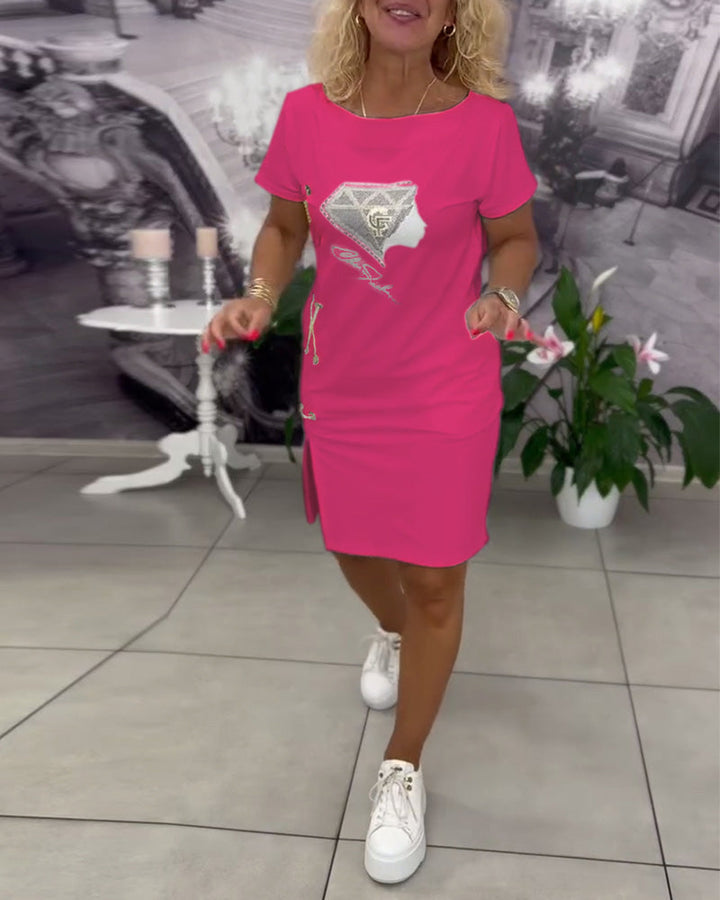 Liora™ | Women’s Printed Bodycon Dress with Slit