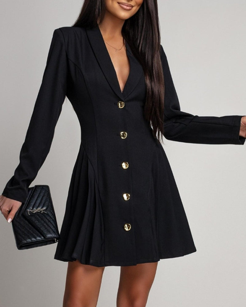 Rhea™ | Women’s Slim Fit Blazer Dress with Metal Buckle