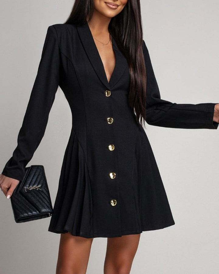 Rhea™ | Women’s Slim Fit Blazer Dress with Metal Buckle
