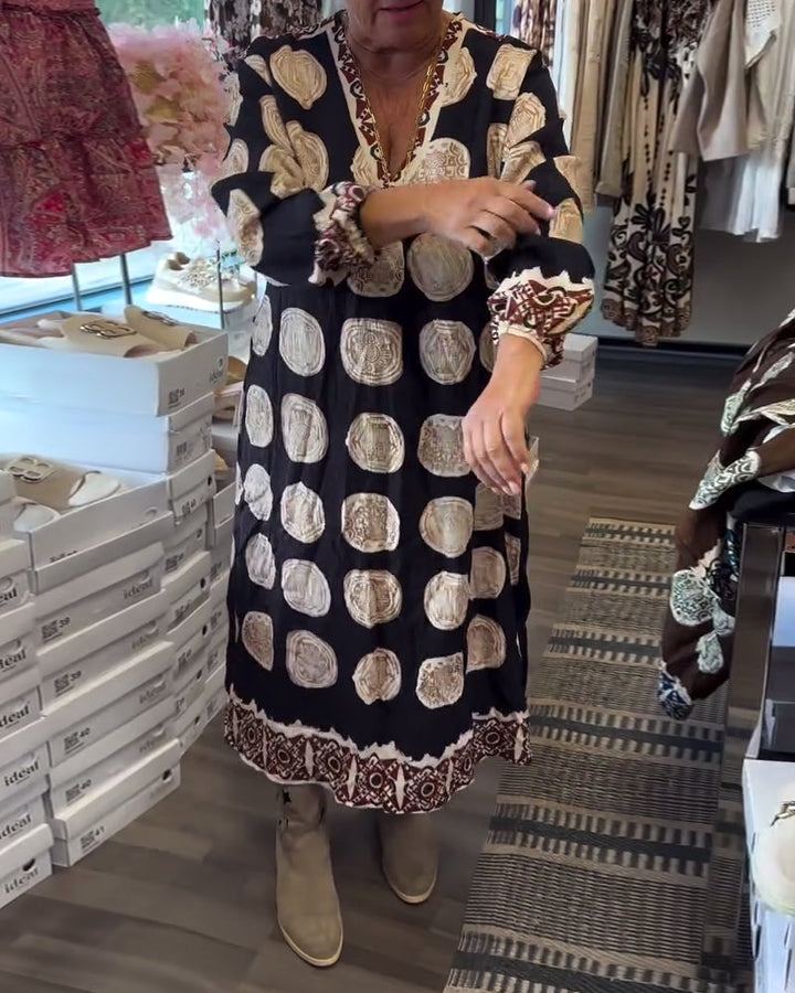 Marlowe™ | Women’s Long Sleeve Scoop Neck Printed Dress