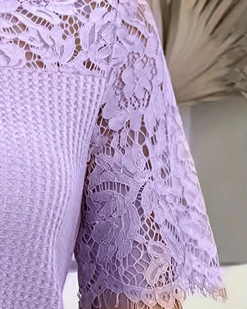 Lumi™ | Women’s Knitted T-Shirt with Lace Panel