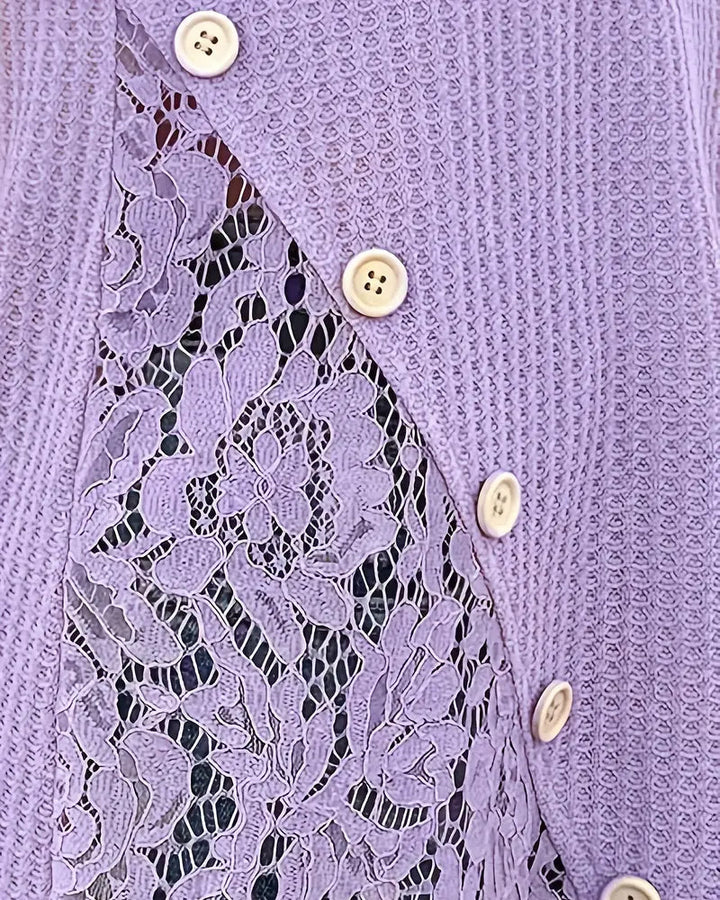 Lumi™ | Women’s Knitted T-Shirt with Lace Panel